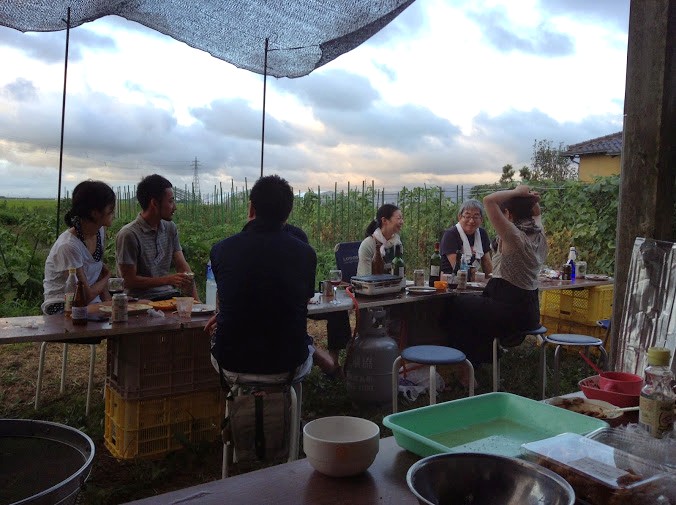 風来の畑でBBQ